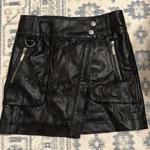 Free People Faux leather wrap mini skirt